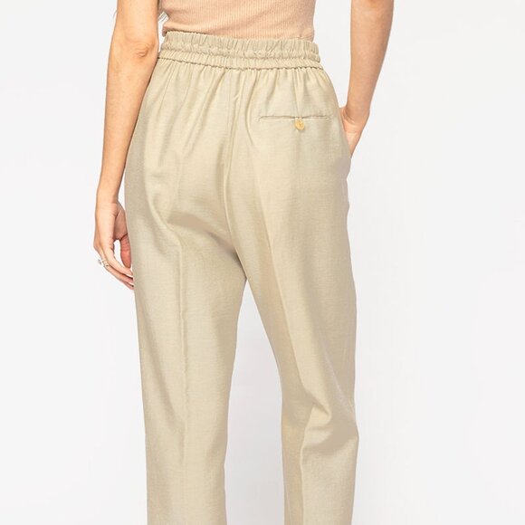 FORTE FORTE Sand-Washed Drawstring Pant in Khaki - Picture 4 of 4